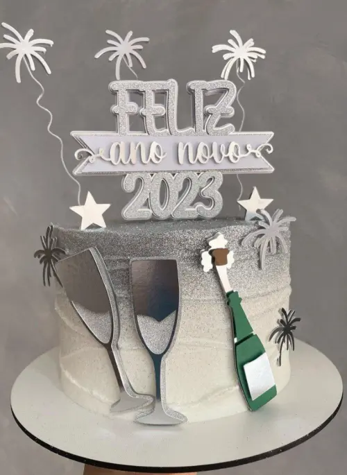 Arquivo de corte topo de bolo Ano novo