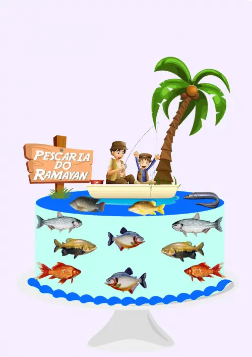 Arquivo de Corte Topo de Bolo Pescaria