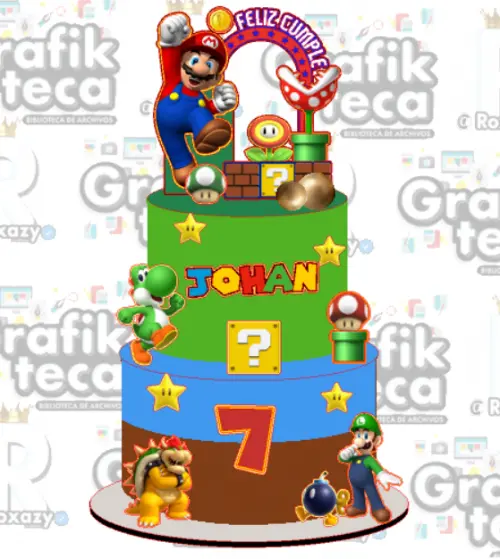 Topo de Bolo Super mario