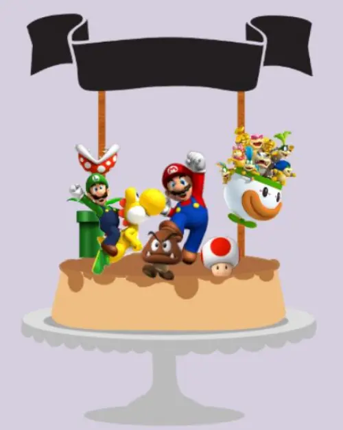 Arquivo de corte topo de bolo Super Mario