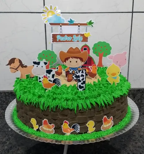 Arquivo de corte topo de bolo Fazendinha