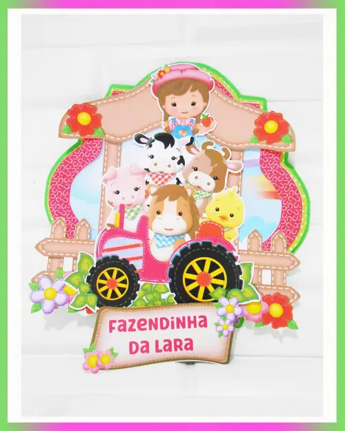 Arquivo de corte topo de bolo Fazendinha