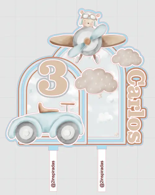 Arquivo de corte Topo de bolo Aviador