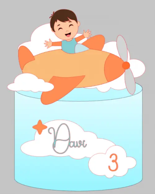 Arquivo de corte Topo de bolo Aviador