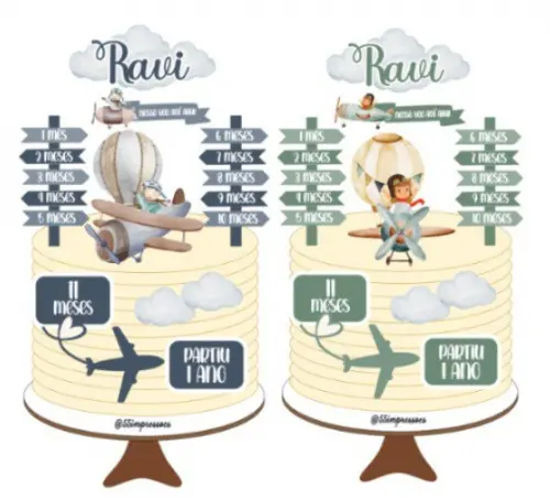 Arquivo de corte Topo de bolo Aviador