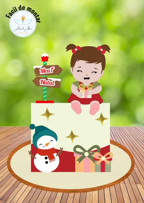 Arquivo de corte topo de bolo Natal