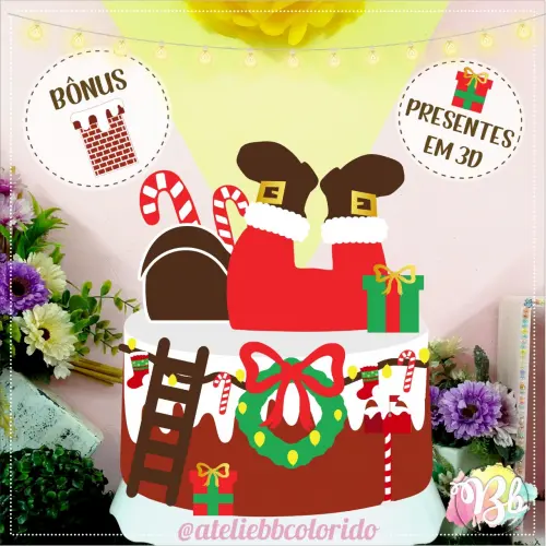 Arquivo de corte topo de bolo Natal