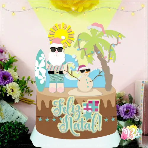 Arquivo de corte topo de bolo Natal