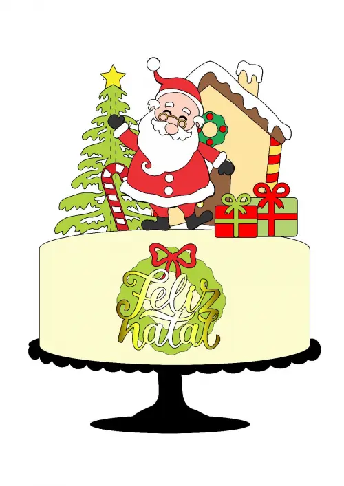 Arquivo de corte topo de bolo Natal