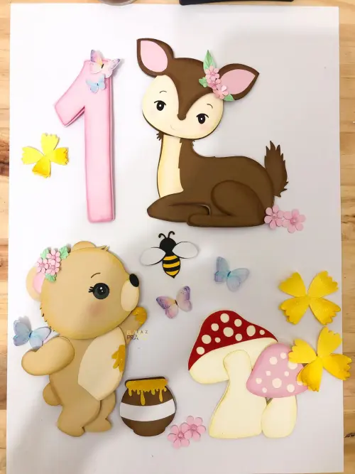 Arquivo de corte topo de bolo animais do Bosque