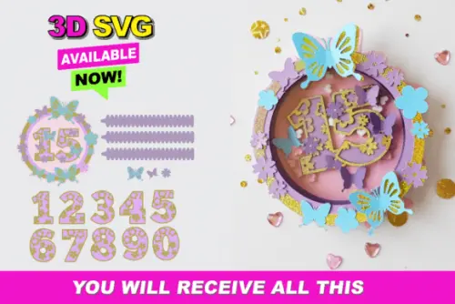 Arquivo de corte Topo de bolo Borboletas