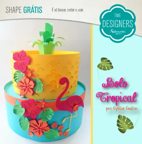 Arquivo de corte topo de bolo Flamingo