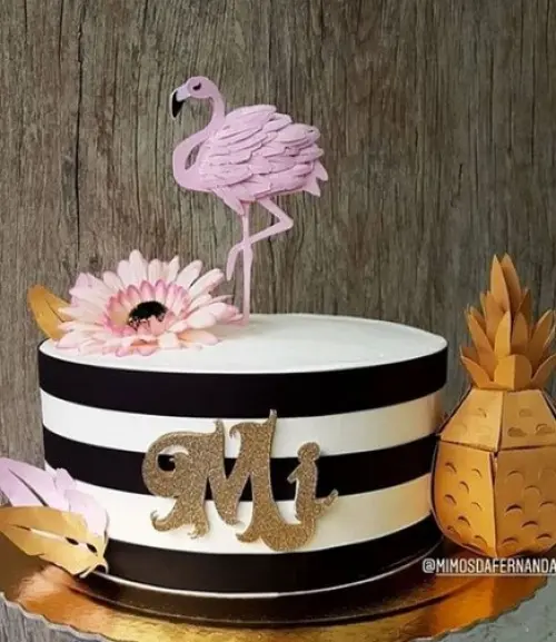 Arquivo de corte topo de bolo Flamingo