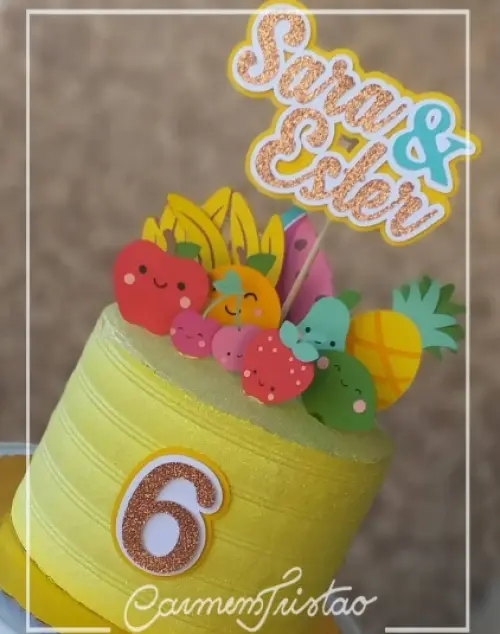 Arquivo de corte topo de bolo Frutinhas