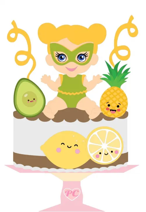 Arquivo de corte topo de bolo Frutinhas