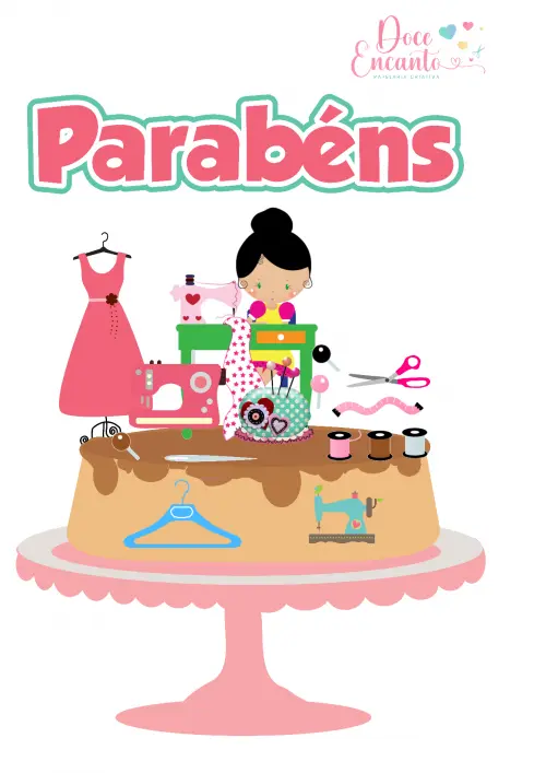 Arquivo de corte  Topo de Bolo Costureira