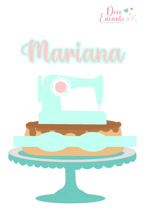 Arquivo de corte  Topo de Bolo Costureira