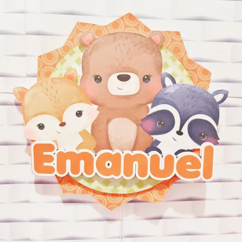 Arquivo de corte topo de bolo animais do Bosque