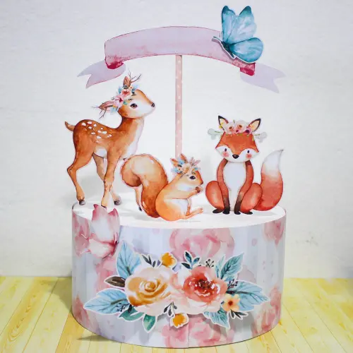 Arquivo de corte topo de bolo animais do Bosque