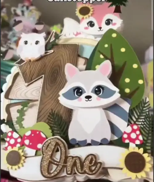 Arquivo de corte topo de bolo animais do Bosque