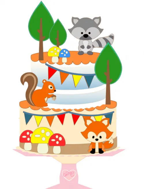 Arquivo de corte topo de bolo animais do Bosque