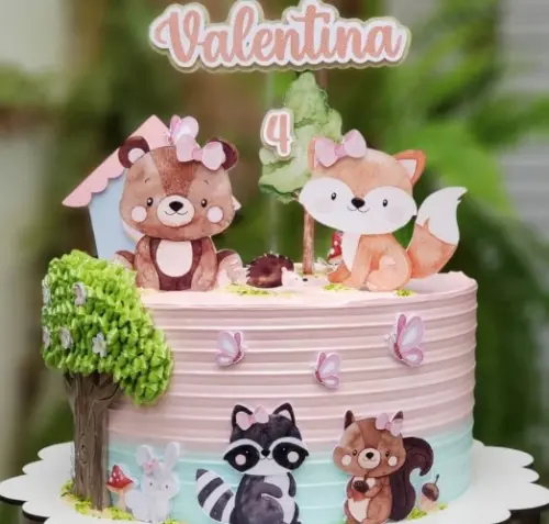 Arquivo de corte topo de bolo animais do Bosque