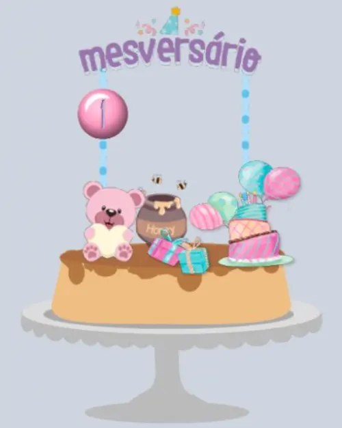 Arquivo de corte topo de bolo ursinha