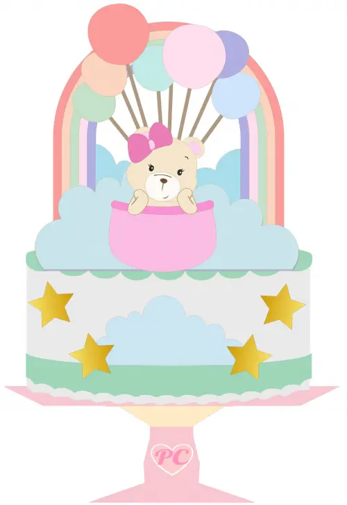 Arquivo de corte topo de bolo ursinha