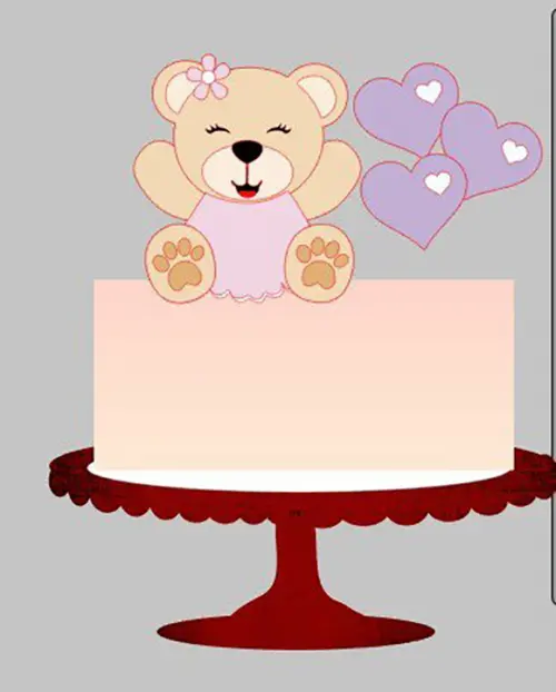 Arquivo de corte topo de bolo ursinha