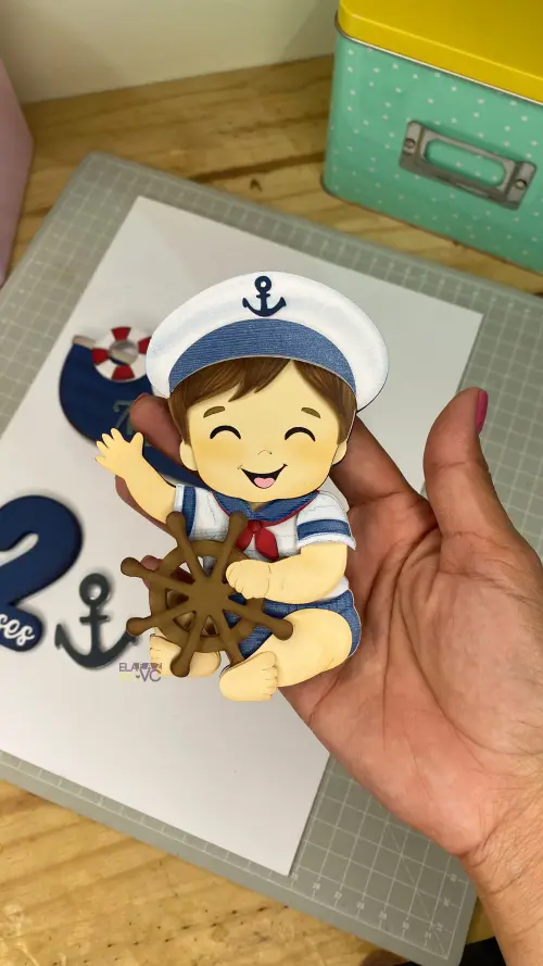 Arquivo de corte topo de bolo Marinheiro