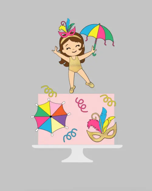 Arquivo de corte topo de bolo Carnaval