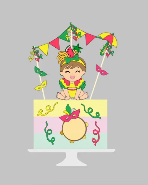 Arquivo de corte topo de bolo Carnaval