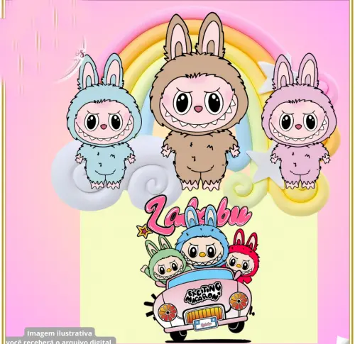 Arquivo de corte topo de bolo Labubu