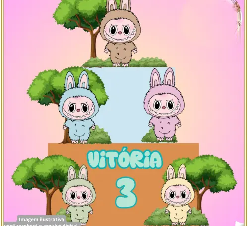 Arquivo de corte topo de bolo Labubu