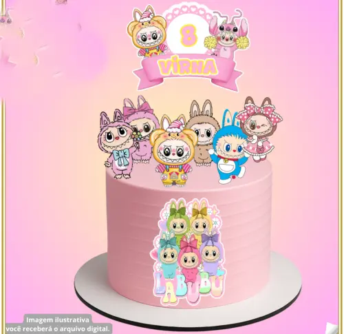 Arquivo de corte topo de bolo Labubu