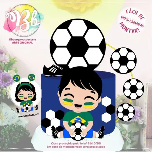 Arquivo de corte topo de bolo Futebol