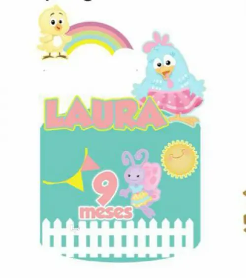 Arquivo de corte topo de bolo Galinha Pintadinha