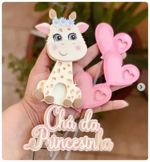 Arquivo de corte topo de bolo Girafinha