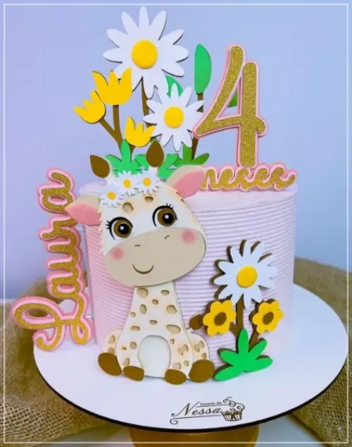 Arquivo de corte topo de bolo Girafinha