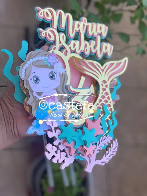 Arquivo de corte topo de bolo Sereia