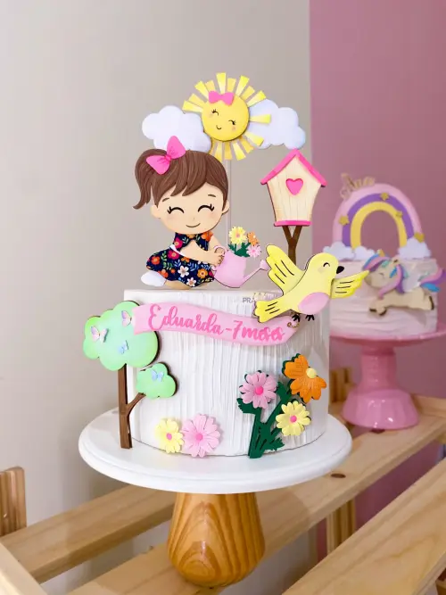 Arquivo de corte topo de bolo Jardim