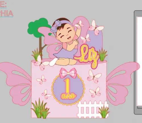 Arquivo de corte topo de bolo Jardim