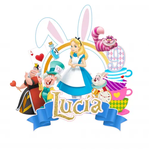 Topo de bolo Alice no País das Maravilhas