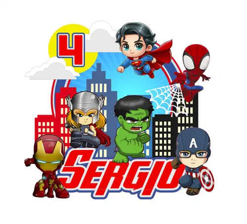 topo de bolo Avengers