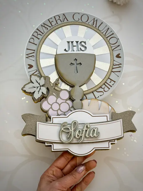 Arquivo de corte topo de bolo Primeira Comunhão