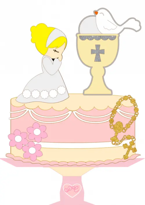 Arquivo de corte topo de bolo Primeira Comunhão