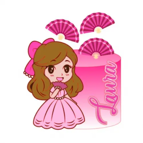 Arquivo de corte  Topo de Bolo Menina