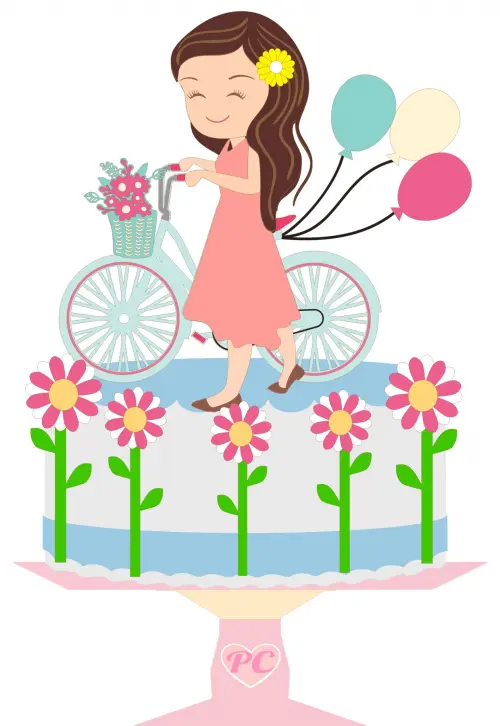 Arquivo de corte  Topo de Bolo Menina