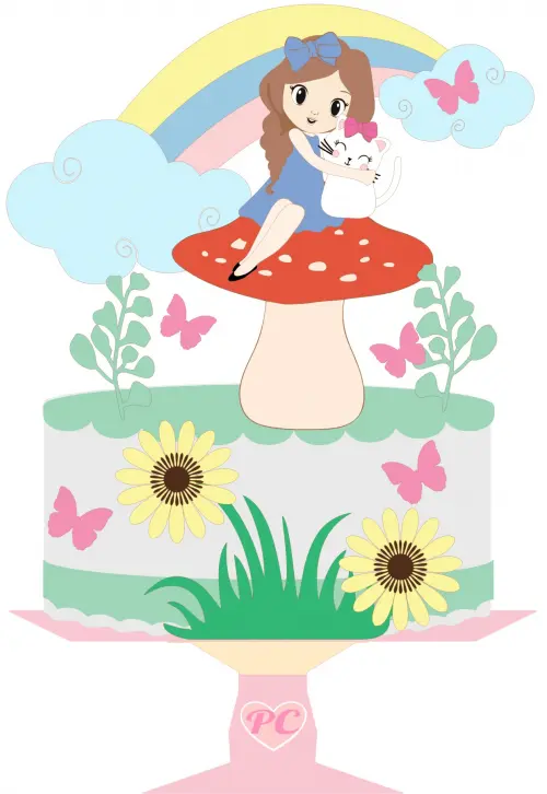 Arquivo de corte  Topo de Bolo Menina