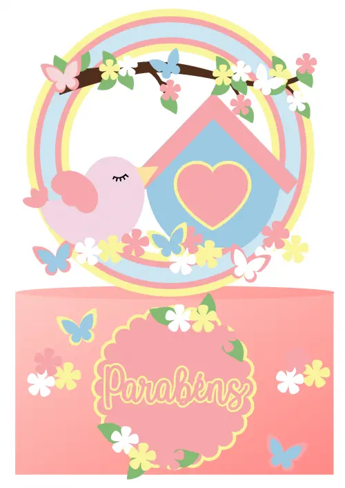 Arquivo de corte topo de bolo Jardim